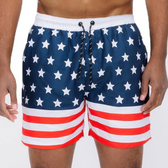 CC Boutique Other - TEAM USA Men's Flag Swim Shorts, Sizes S - 3X, Pockets, Drawstring American Flag
